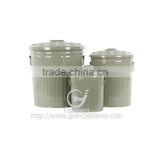 Antique Trash Can Metal Type Galvanized Antique Trash Can photo-3