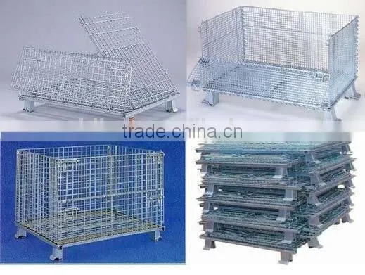 Galvanized Plating Folding Wire Mesh Cages for Goods Storage in Warehouse photo-2