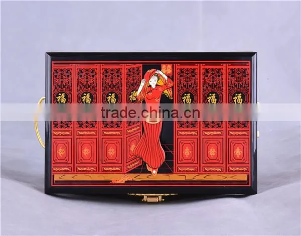 Red Chinese Lacquer Jewelry Boxes/wedding /chinese Style/Decoration photo-2