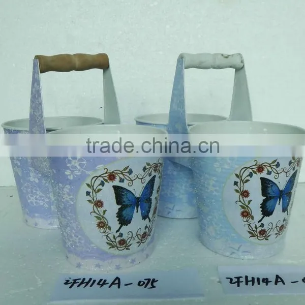 Newest Metal Zinc Flower Pot With Printing photo-2