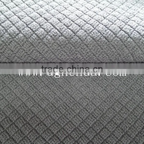 Grey Knitting Fabric Laminate Grid Polar Fleece Fabric for Garment photo-4
