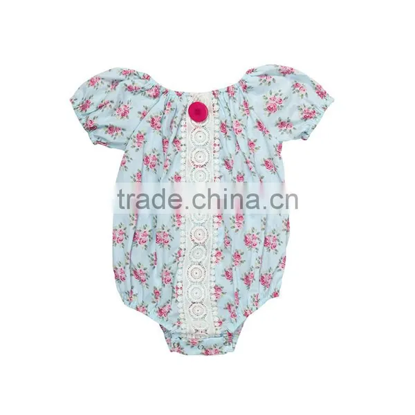 Summer Wholesale Baby Boutique Clothing Rompers Baby Girl Floral Rompers Infant and Toddler Rompers photo-4