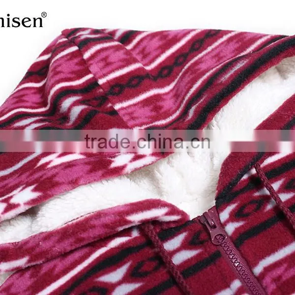 Oem Wholesale Cheap Printed Fleece Women Jacket photo-3