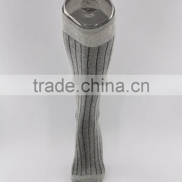 Autumn Winter Combed Cotton Knee High Grey Socks photo-4