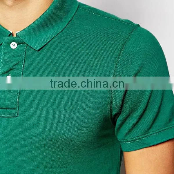 100% Cotton Green Solid Color Men Polo Shirt PS0110A photo-3