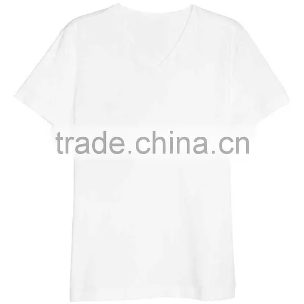 2017 Fashion High Quality V-neck T-shirt 100% Cotton Mens Tshirt Wholesale photo-2