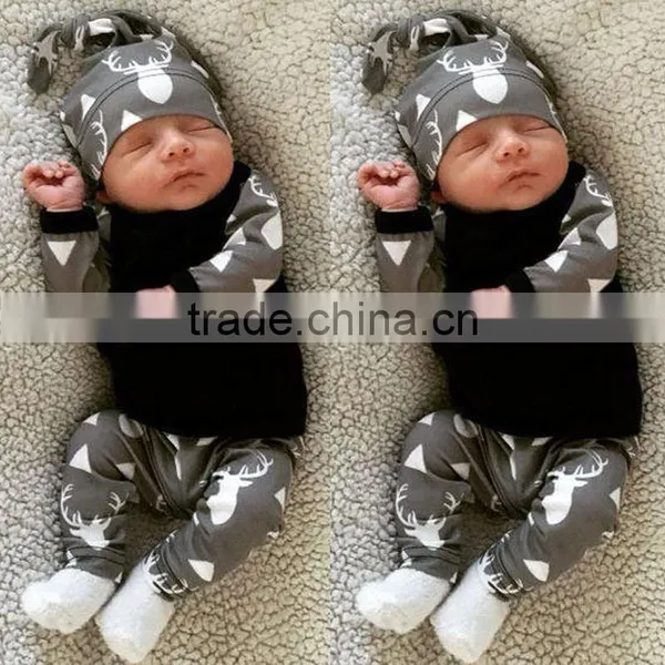 Cute Baby Clothing Deer Tops Long Sleeve T Shirt + Pants Baby Clothes Clothing Set photo-2