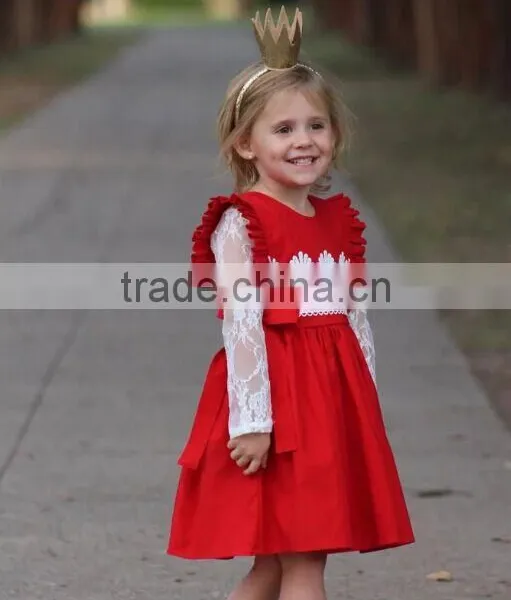 Baby Girls Christmas Red Bubble Infant Baby First Christmas Lace Rompers Clothing photo-4