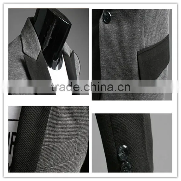 Fashion Korea Style Spring Casual One Button Slim Tuxedo Blazer photo-6