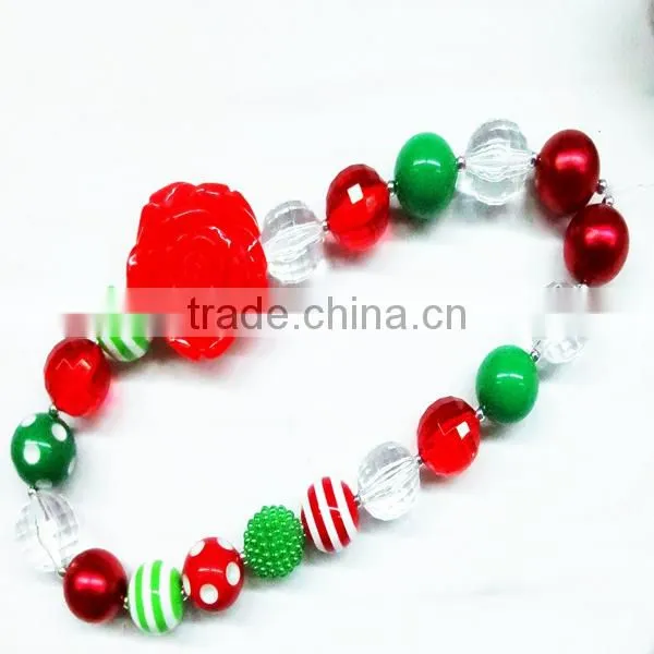 Christmas Baby Bubblegum Beaded Necklace photo-6