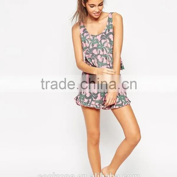 Relaxed Fit Scoop Neck All Over Printed Pajama Women Adult Pajama photo-5