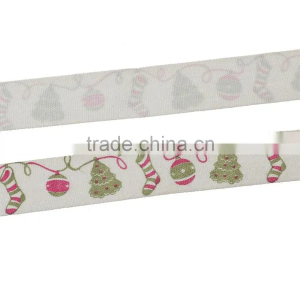 Wholesale Handmade DIY Craft Multicolor Christmas Tree Bells Pattern Cotton Sewing Ribbon photo-2