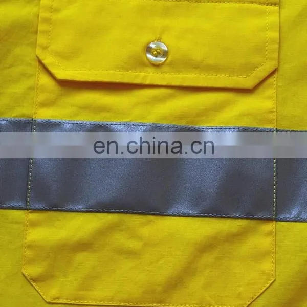 Navy 100% Cotton Drill Ladies Outdoor Workwear Women Flame Retardant Working Shirt for Industrial Safety Shirt photo-6