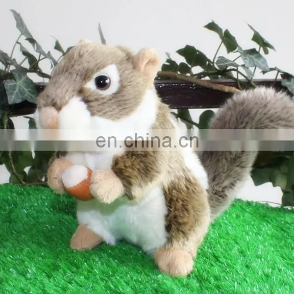 High Quality Realistic Squirrel Eating Hazel Plush Toy photo-3