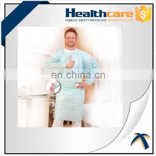Dispoable Plastic Isolation CPE Gowns,CPE Gown,disposable Light Blue CPE Gown photo-2