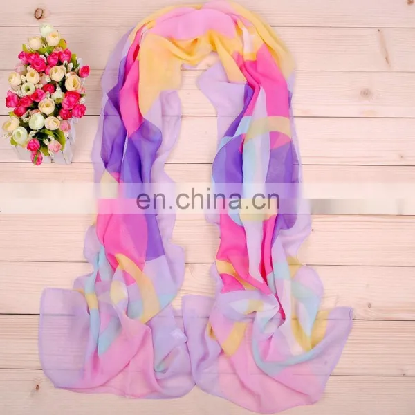 Wholesale Cheap Fancy Chiffon Printed Shawl Scarf photo-3