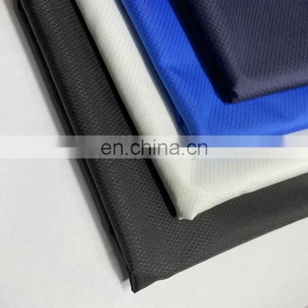 240T Pongee Fabric W/R Poly Diamond Ripstop With Milky PU Coated Polyester Windbreaker Jacket Fabric photo-6