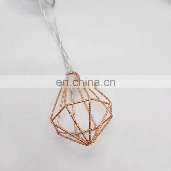 Good Quality Battery Powered LED Metal Diamond Shape String Light For Home Decoration photo-6