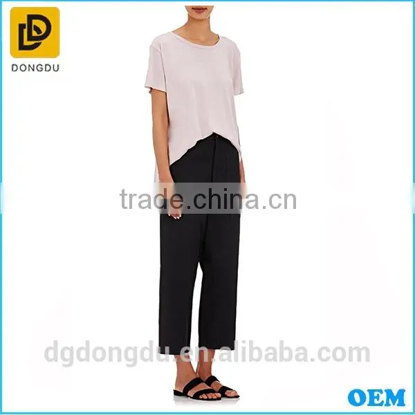 2016 Custom Wholesale Hot Sale Open-back Design Lady Cheap Casual T Shirt photo-2