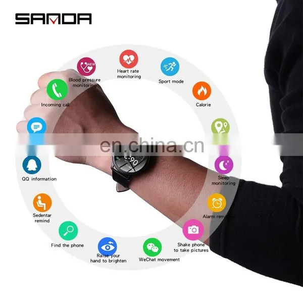 SANDA CF18 Sport Fitness Hear Rate Monitor IP67 Waterproof Fashion Unisex Round Smart Watch photo-4