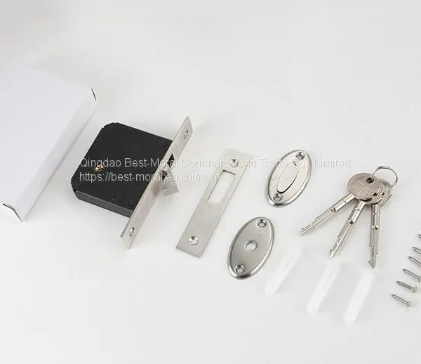 Single Brass Hook Latch Mortise Door Lock Backset 50mm photo-2