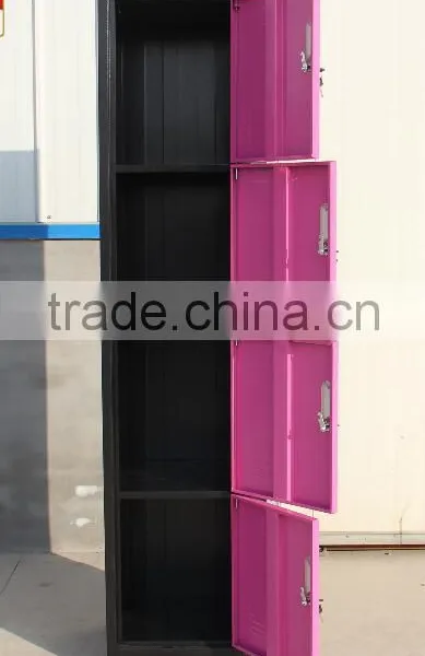 (DL-SL1)China Manufacturer Folding Colorful 4 Tier Steel Lockers Storage Locker for Employee/vertical 4 Door Steel Metal Locker photo-2