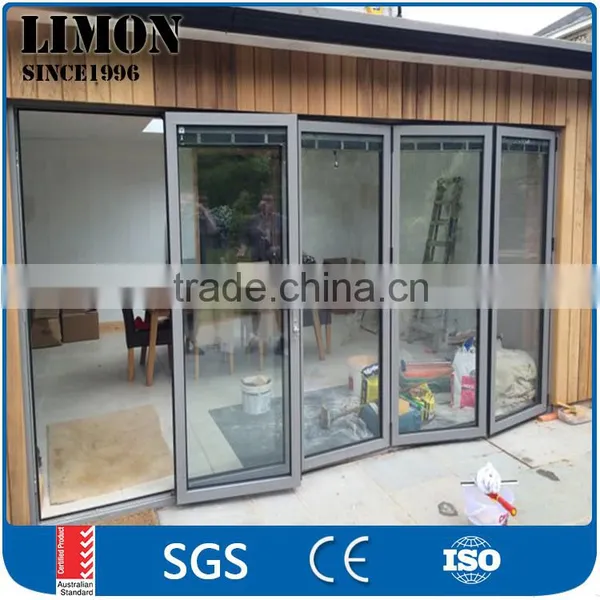 German Brand Hardware High Quality bi Folding Door /Double Glazing Aluminium bi Fold Door photo-2
