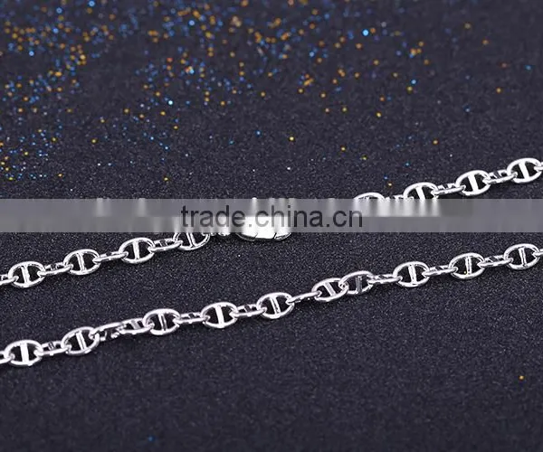 Latest Jewelry Product Designs 2015 Rhodium Plated Flat Curb Chain Sun Necklace photo-4