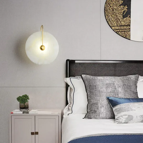 Modern Luxury Alabaster Lamp​ Hotel Wall Sconce Artdecolite Lighting photo-4