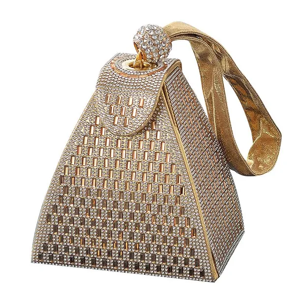 Triangle Handheld Diamond Handbag Banquet Bag Women's Versatile Evening Clutch Bag For Party Banquet Dinner Cheongsam photo-4
