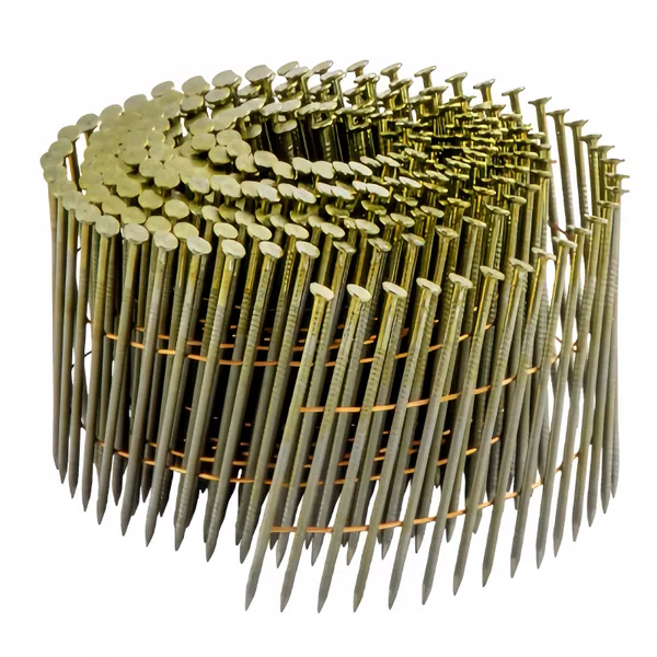 Q195 /Q235 Iron Nail Yellow Painted Coil Nail Cost-Effective Carton Packing Coil Nail