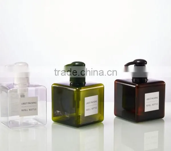 250 ml Square PETG Plastic Bottles, Simple Travel/household Replacement Outfit
