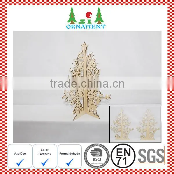 Laser Cut Wooden Tree Ornament for Christmas Decorations
