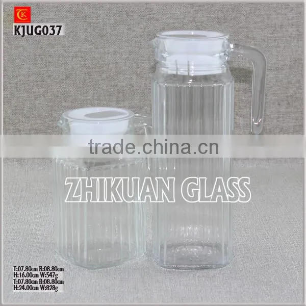 Glass Jug for Beer With Handle Juice Glass Jug Set With Lid photo-2