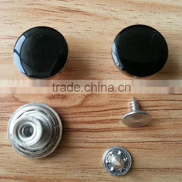 Black Enamelled Removable Metal Jeans Tack Button For Jeans / Jackets -- J1541 photo-3