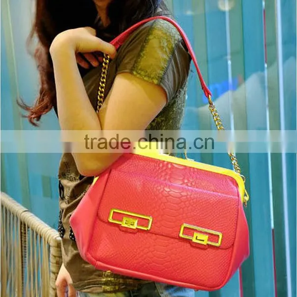 Hot Sale Fahion Different Colors Crocodile Metal Frame Handbags photo-4