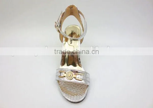 Middle Thick Heel Ankle Strap Office Lady Sandals With Button photo-3