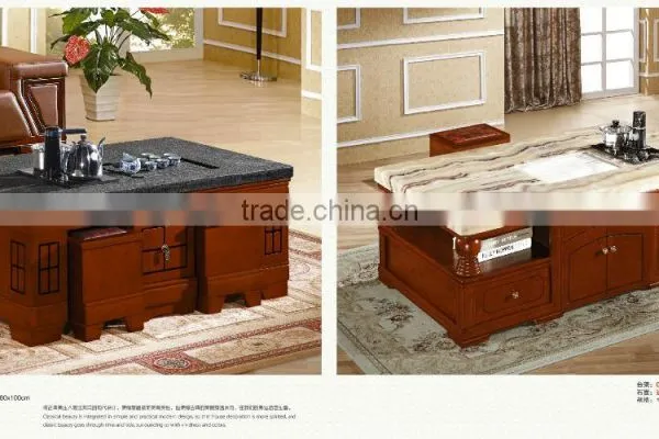 Wooden Side Marble and Granite Top Coffee Table From China photo-2