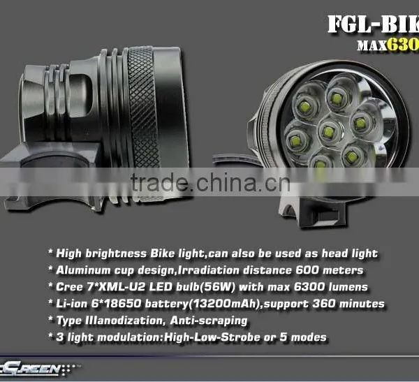 Rechargeable 13200mah 18650 7 T6 LED Bicycle Light photo-3