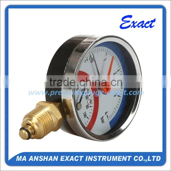 Black Steel Thermomanometer Measuring Pressure And Temperature