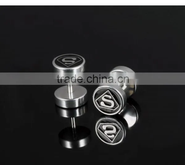 2016 Fashion Stainless Steel Body Jewelry Famous Brand Superman Personalized Earring photo-3