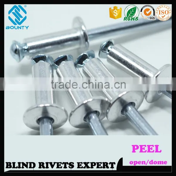 HOT SELLING OPEN END MANUFACTURER BUTTON HEAD ALU/ST PEEL TYPE RIVETS photo-2