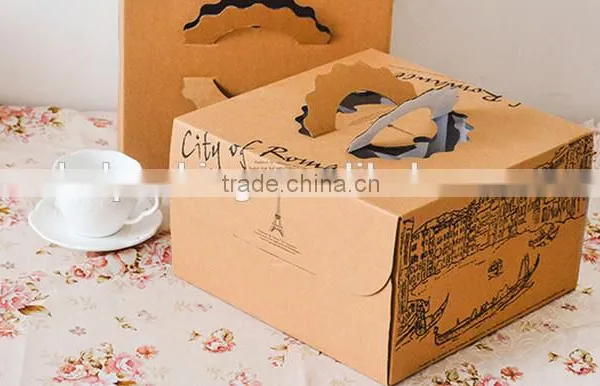China Manufacture Folding Brown Kraft Paper Cake Box,food Packing Box photo-3
