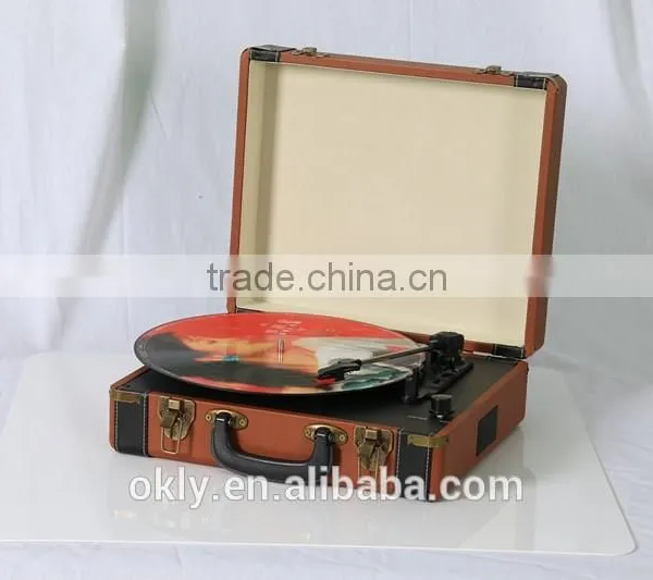 Retro Suitcase Vinyl Record Player Portable Suitcase Turntable Player photo-4