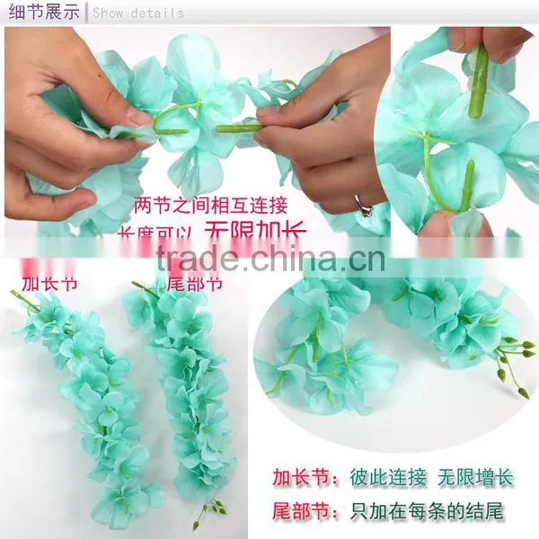 30 cm Single Artificial Flowers for Wedding Decorations Artificial Wisteria photo-5