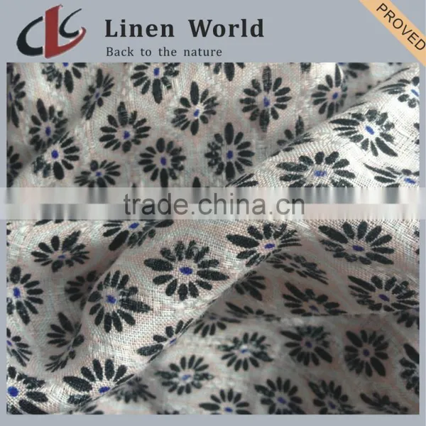 16S High Quality Printed Linen Viscose Blend Fabric photo-2