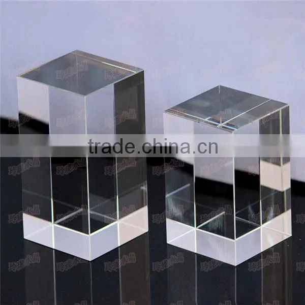 Yijia High Quality Crystal Glass Plaque/block, Blank Rectangle Crystal Cubes photo-4