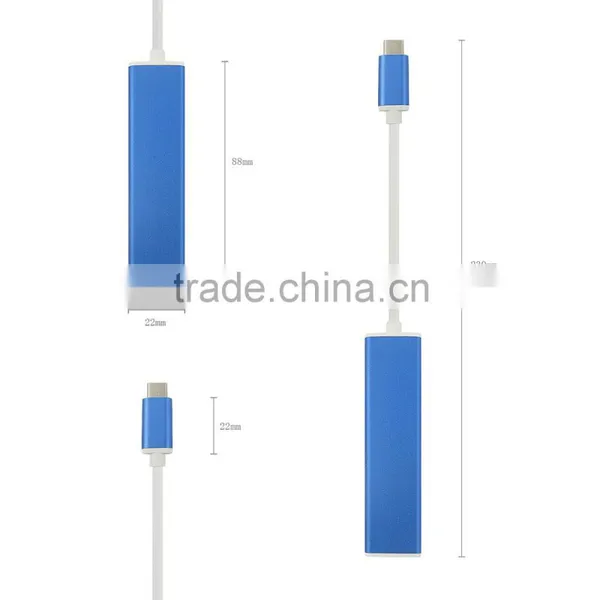 3 Ports Usb HUB 3.1 USB 2.0 Hub Type C OEM c Type Cable