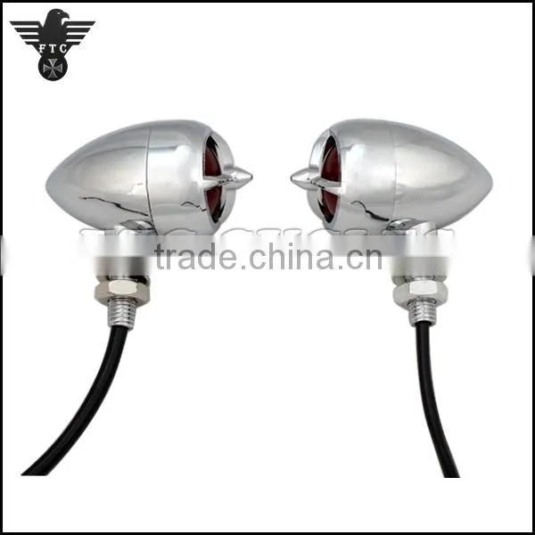 Red Lens Tribar Motorcycle Turn Signals Vintage Indicator for Kawasaki Lighting photo-4