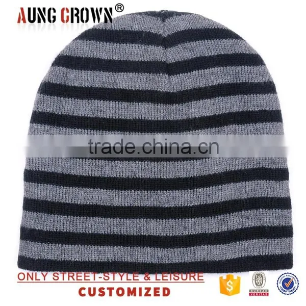 Custom Knit Long Stripe Beanies,beanie Hat Manufacturer